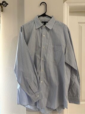 Banana Republic Light Blue Gingham Dress Shirt